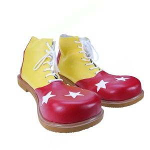 Clown shoes red/yellow with white star