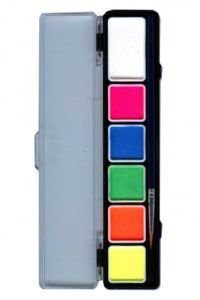 Make-up palette - 6 NEON colours - including brush