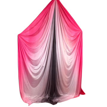 Premium Aerial Silk Pink Black Ombre 8 Meters