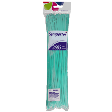 Sempertex 260 Nozzle Up Aquamarine Modeling Balloons 50 pieces